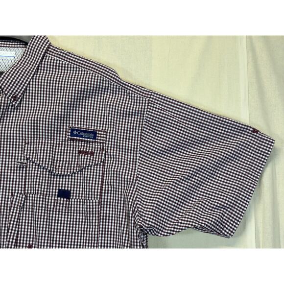 Columbia PFG Texas A&M Aggies Shirt Men's XL Maroon Plaid Super Bonehead Fishing - Picture 15 of 16